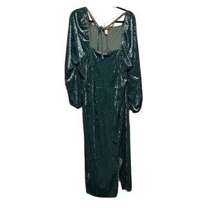Ava & VIV green velour maxi dress size 2XL new